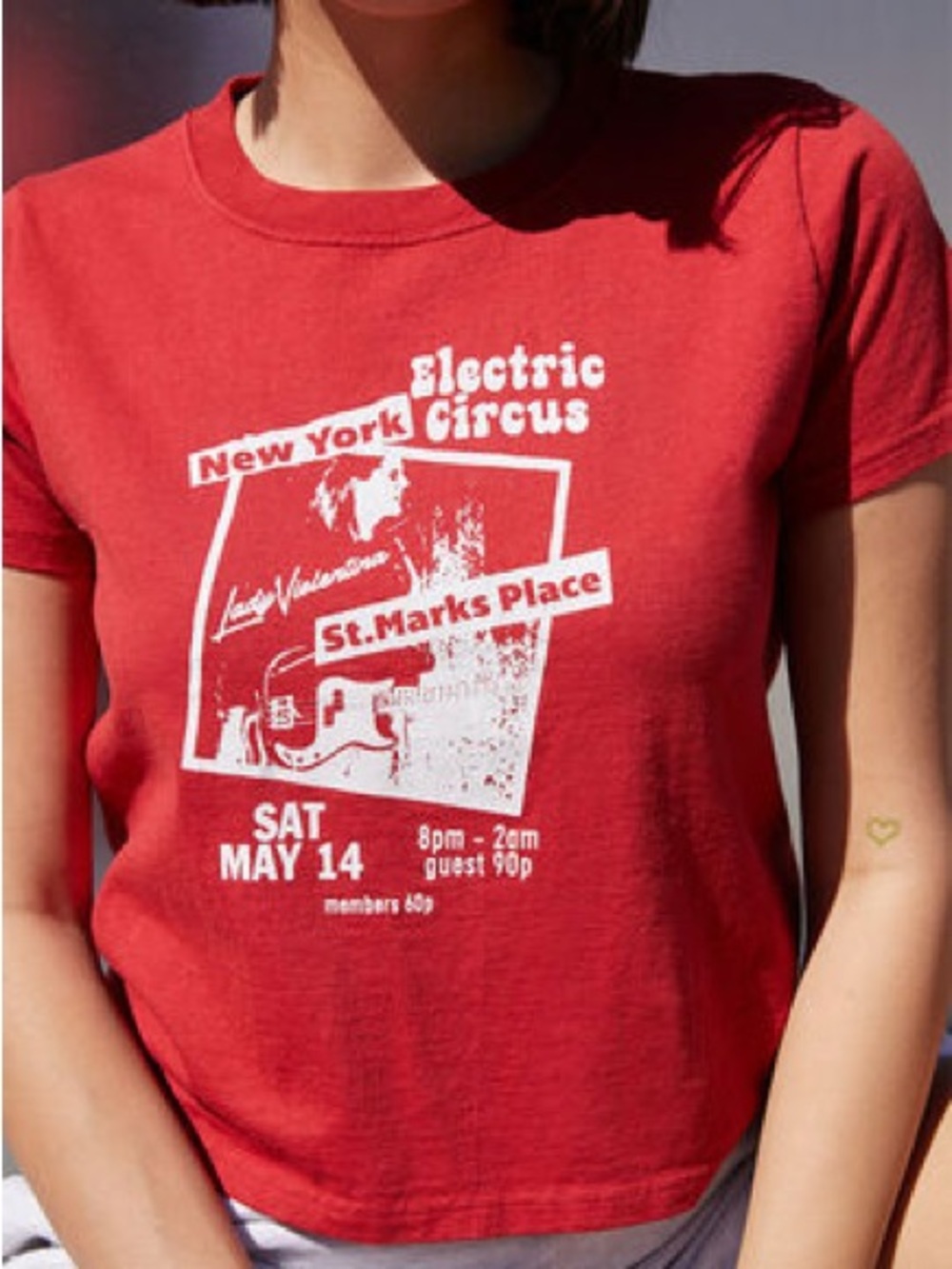 Brandy Melville Red Graphic ‘New York Electric Circus’ Tee